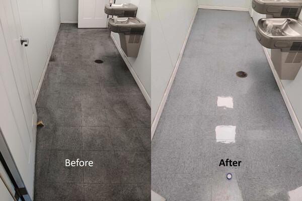 Before and After Floor Stripping and Waxing in Salsibury, DE (1)